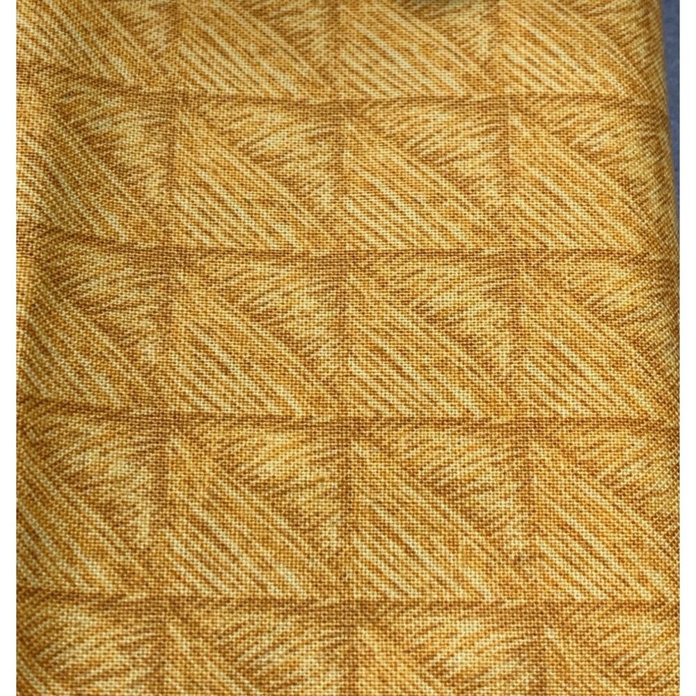 Yellow Geometric Quilted Cotton Fabric 19"x30" Sewing Crafting